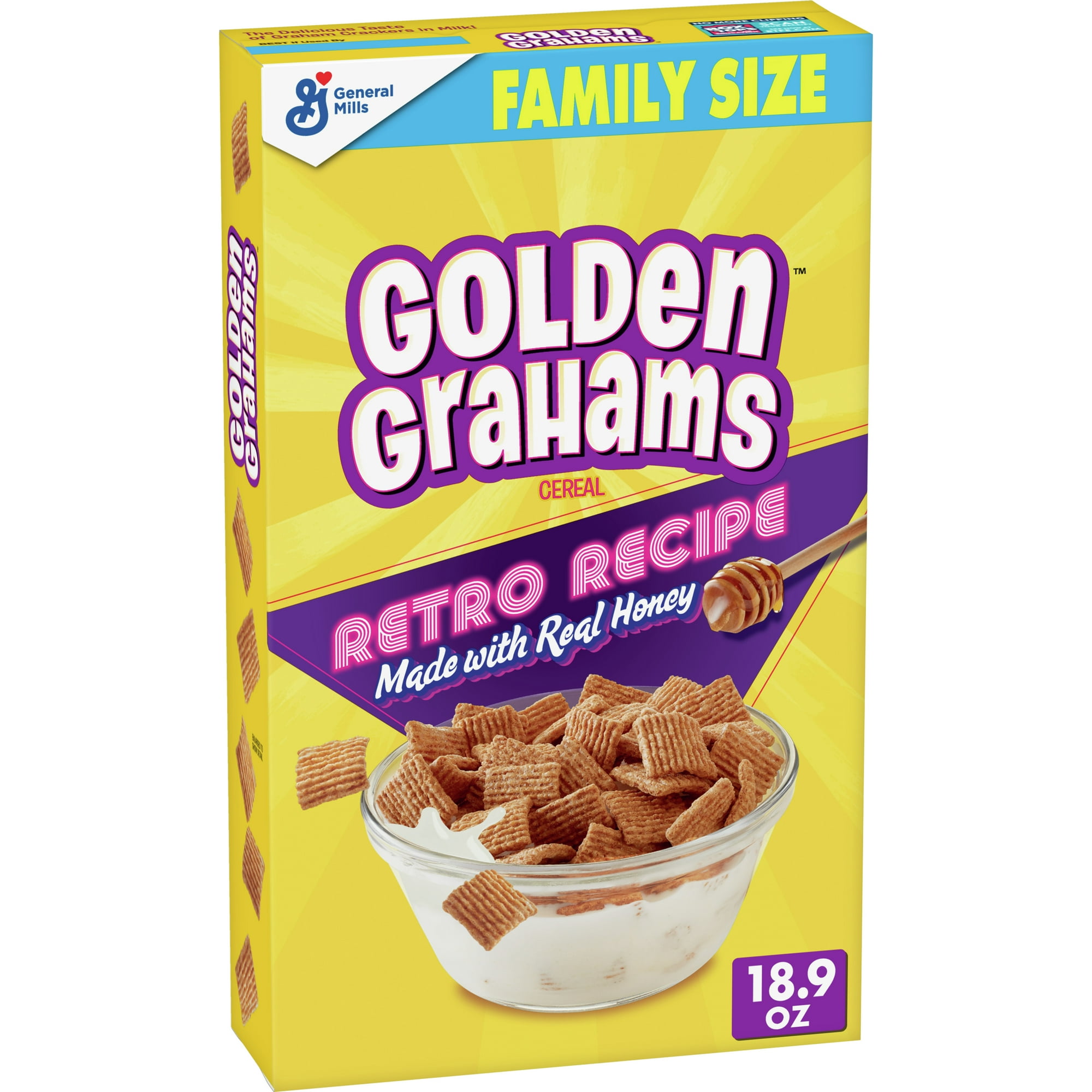 Golden Grahams Breakfast Cereal, Graham Cracker Taste, Whole Grain