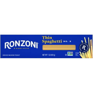 Ronzoni Thin Spaghetti, 16 oz, Non-GMO Pasta for Entrees, Soups, Sides