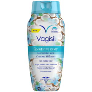 Vagisil Scentsitive Scents Feminine Wash, Coconut Hibiscus Scent, 12 oz, 1 Pack