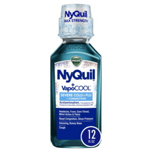 Vicks NyQuil Severe Vapocool Cold, Flu + Congestion, Liquid over-the-Counter Medicine, 12 fl oz Vicks NyQuil Severe Vapocool Cold, Flu + Congestion, Liquid over-the-Counter Medicine, 12 fl oz